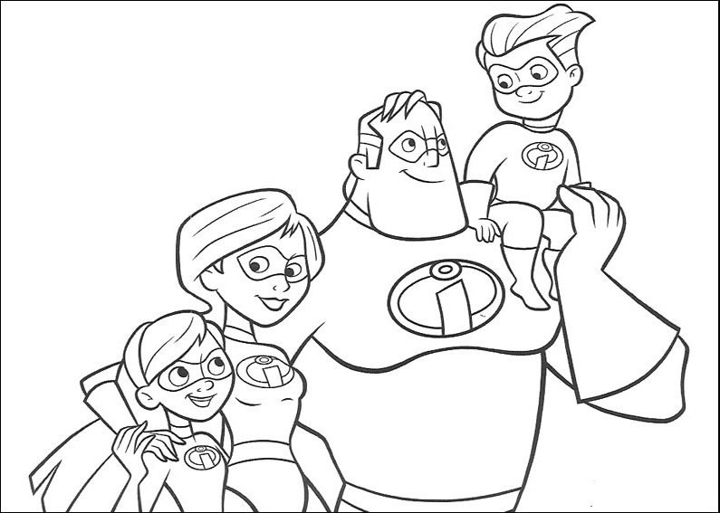 coloriage la famille indesctructible